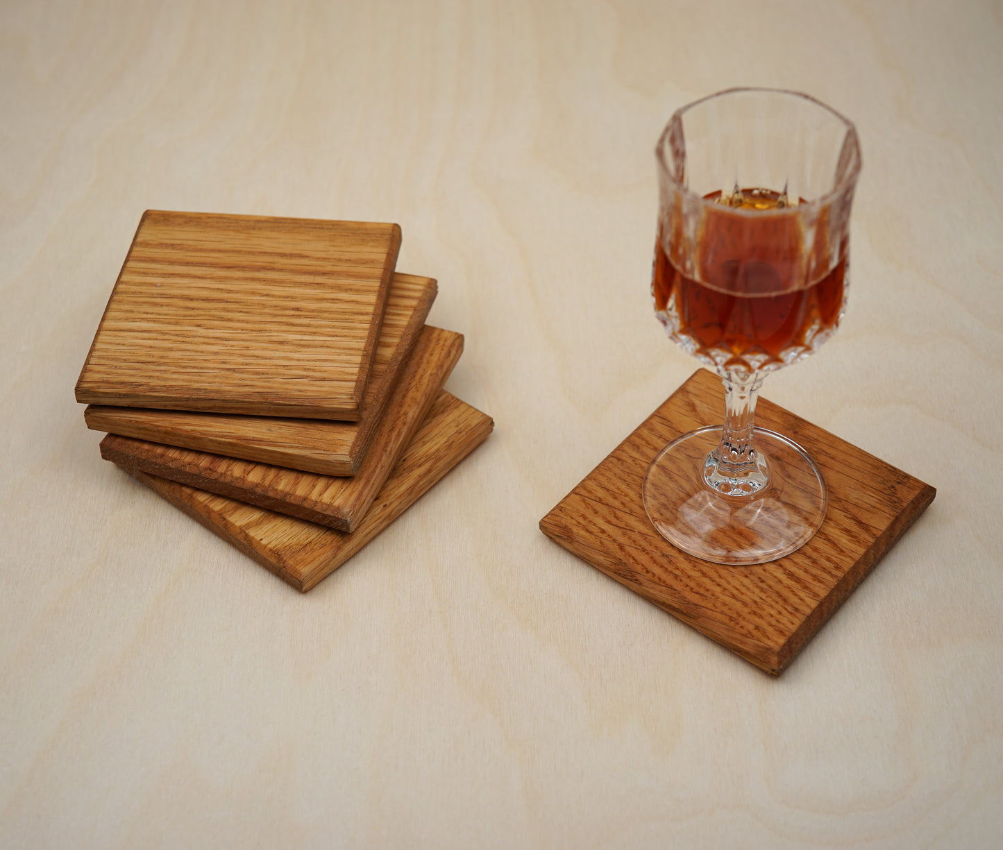 Light Coloured Wooden Coasters - From Scratch