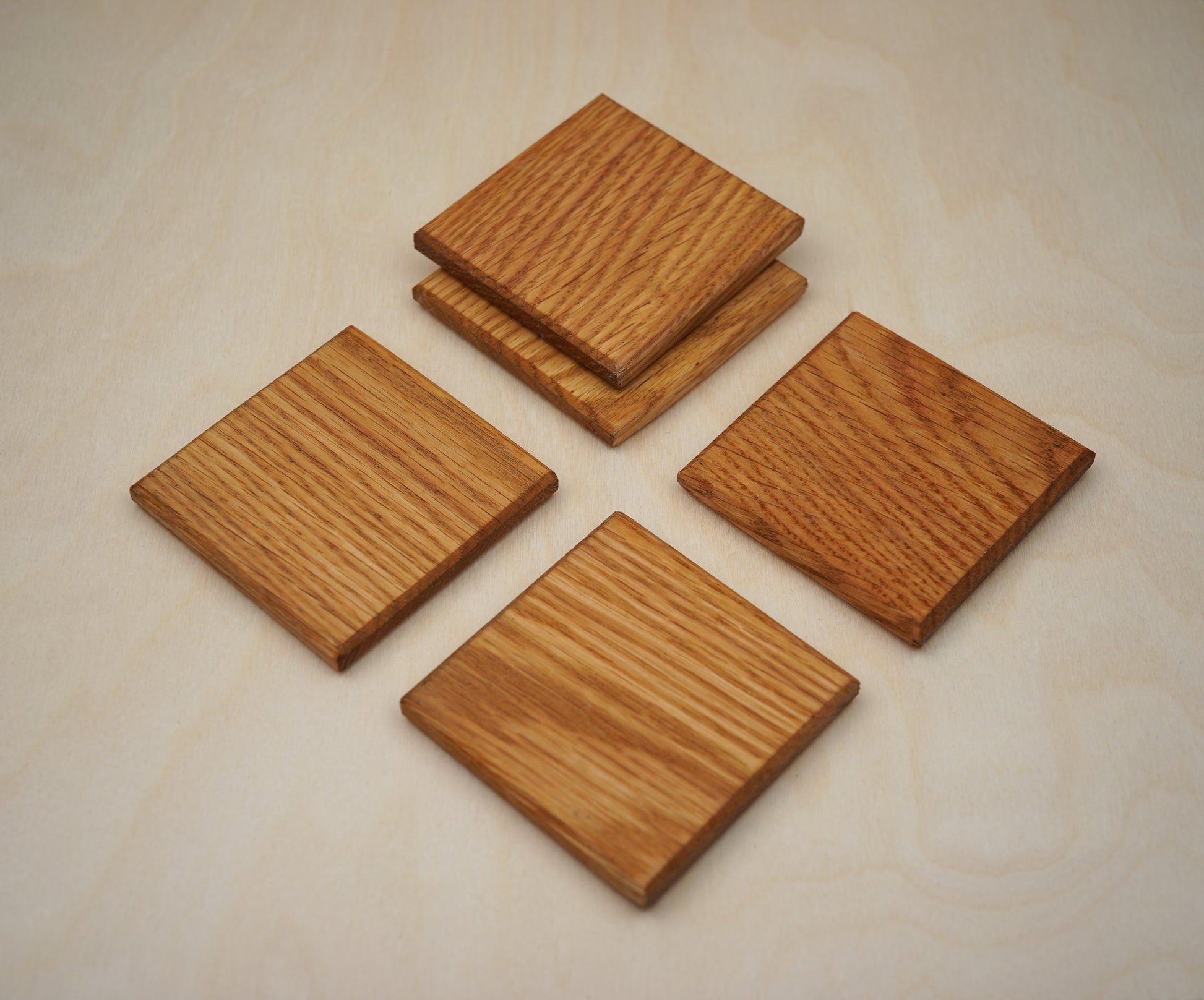 Light Coloured Wooden Coasters - From Scratch