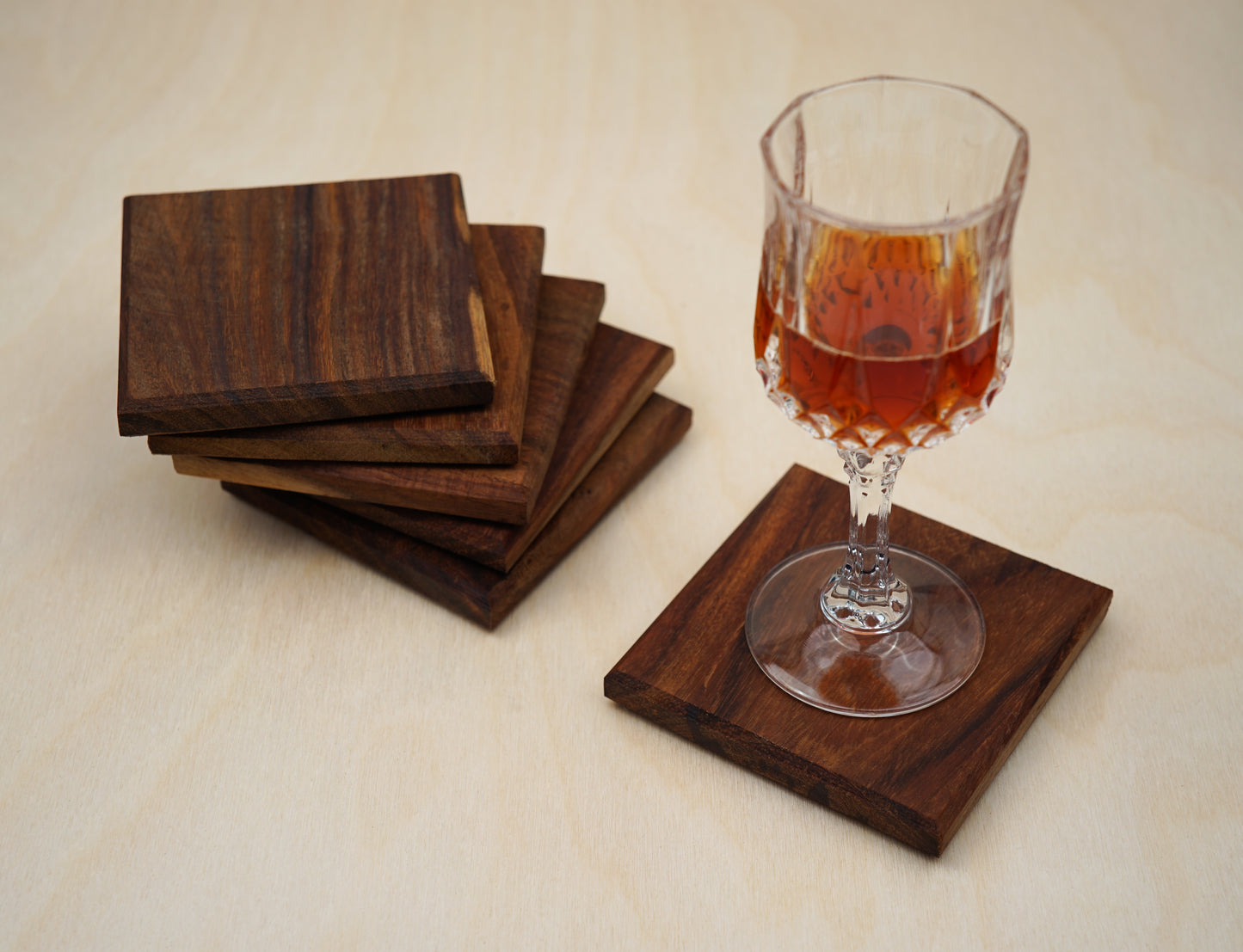 Dark Rustic Wooden Coasters - From Scratch