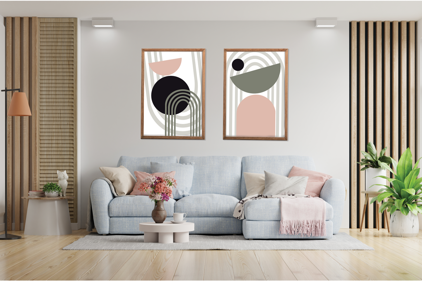 Geometric Abstract Art Canvas Prints (set of 2)(Frameless) - From Scratch